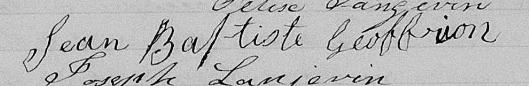 Signature de Jean Baptiste Geoffrion: 29 septembre 1868 Signature de Jean Baptiste Geoffrion: 29 septembre 1868
