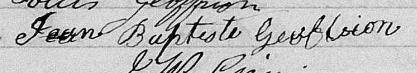 Signature de Jean Baptiste Geoffrion: 19 janvier 1869 Signature de Jean Baptiste Geoffrion: 19 janvier 1869