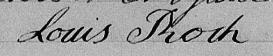 Signature de Louis Roch: 20 février 1858 Signature de Louis Roch: 20 février 1858