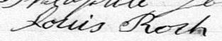 Signature de Louis Roch: 19 février 1884 Signature de Louis Roch: 19 février 1884