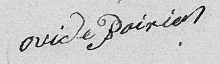 Signature de Ovide Poirier: 30 juin 1830 Signature de Ovide Poirier: 30 juin 1830
