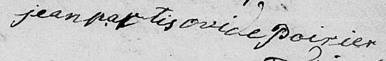 Signature de Jean Baptis Ovide Poirier: 6 avril 1831 Signature de Jean Baptis Ovide Poirier: 6 avril 1831