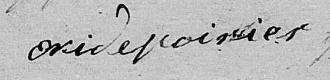 Signature de Ovide Poirier: 26 novembre 1831 Signature de Ovide Poirier: 26 novembre 1831