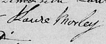 Signature de Laure Morley: 29 août 1833 Signature de Laure Morley: 29 août 1833