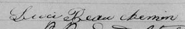 Signature de Lucie Beauchemin: 21 décembre 1861 Signature de Lucie Beauchemin: 21 décembre 1861