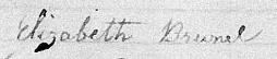 Signature de Elizabeth Brunel: 24 mars 1839 Signature de Elizabeth Brunel: 24 mars 1839