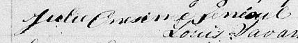 Signature de Julie Onesime Senécal: 4 février 1838 Signature de Julie Onesime Senécal: 4 février 1838