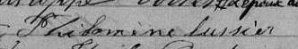 Signature de Philomène Lussier: 13 octobre 1860 Signature de Philomène Lussier: 13 octobre 1860
