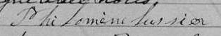 Signature de Philomène Lussier: 27 août 1867 Signature de Philomène Lussier: 27 août 1867