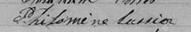 Signature de Philomène Lussier: 12 mars 1868 Signature de Philomène Lussier: 12 mars 1868
