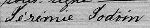 Signature de Jéremie Jodoin: 9 juin 1869 Signature de Jéremie Jodoin: 9 juin 1869