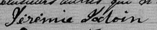 Signature de Jérémie Jodoin: 11 janvier 1870 Signature de Jérémie Jodoin: 11 janvier 1870