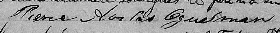 Signature de Pierre Avilas Oguelman: 29 juillet 1850 Signature de Pierre Avilas Oguelman: 29 juillet 1850