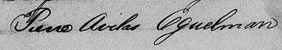 Signature de Pierre Avilas Oguelman: 12 mars 1853 Signature de Pierre Avilas Oguelman: 12 mars 1853