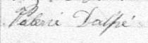 Signature de Valerie Dalpé: 29 janvier 1884 Signature de Valerie Dalpé: 29 janvier 1884
