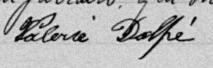 Signature de Valérie Dalpé: 26 septembre 1888 Signature de Valérie Dalpé: 26 septembre 1888