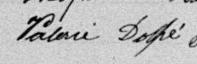 Signature de Valerie Dalpé: 3 mars 1889 Signature de Valerie Dalpé: 3 mars 1889