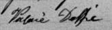 Signature de Valérie Dalpé: 12 février 1898 Signature de Valérie Dalpé: 12 février 1898