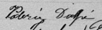 Signature de Valérie Dalpé: premier septembre 1899 Signature de Valérie Dalpé: premier septembre 1899