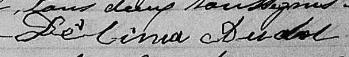 Signature de Délima Audet: 22 août 1852 Signature de Délima Audet: 22 août 1852