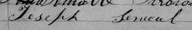 Signature de Joseph Senecal: 15 octobre 1867 Signature de Joseph Senecal: 15 octobre 1867
