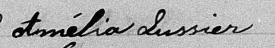 Signature de Amélia Lussier: 7 février 1870 Signature de Amélia Lussier: 7 février 1870