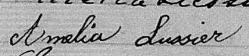 Signature de Amelia Lussier: 11 juillet 1871 Signature de Amelia Lussier: 11 juillet 1871