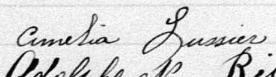 Signature de Amelia Lussier: 26 avril 1882 Signature de Amelia Lussier: 26 avril 1882