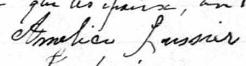 Signature de Amelia Lussier: 15 janvier 1884 Signature de Amelia Lussier: 15 janvier 1884