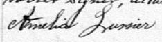 Signature de Amelia Lussier: 27 janvier 1885 Signature de Amelia Lussier: 27 janvier 1885