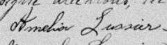 Signature de Amelia Lussier: 11 novembre 1887 Signature de Amelia Lussier: 11 novembre 1887