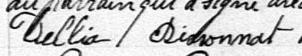 Signature de Dellia Bissonnat: 27 janvier 1884 Signature de Dellia Bissonnat: 27 janvier 1884
