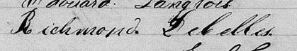 Signature de Richmond Decelles: 17 juillet 1872 Signature de Richmond Decelles: 17 juillet 1872