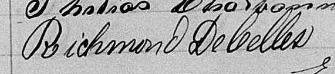 Signature de Richmond De Celles: 12 janvier 1873 Signature de Richmond De Celles: 12 janvier 1873
