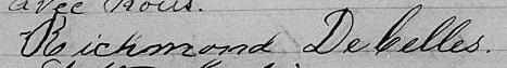 Signature de Richmond Decelles: 5 août 1873 Signature de Richmond Decelles: 5 août 1873