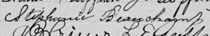 Signature de Stéphanie Beauchamp: 4 février 1890 Signature de Stéphanie Beauchamp: 4 février 1890