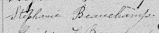 Signature de Stéphanie Beauchamp: 7 avril 1891 Signature de Stéphanie Beauchamp: 7 avril 1891