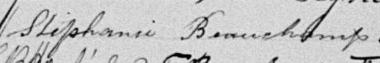 Signature de Stéphanie Beauchamp: 26 novembre 1892 Signature de Stéphanie Beauchamp: 26 novembre 1892