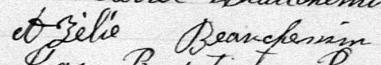 Signature de Azélie Beauchemin: 4 octobre 1882 Signature de Azélie Beauchemin: 4 octobre 1882