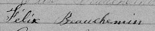 Signature de Félix Beauchemin: 11 juillet 1864 Signature de Félix Beauchemin: 11 juillet 1864