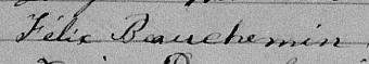 Signature de Félix Beauchemin: 12 février 1866 Signature de Félix Beauchemin: 12 février 1866