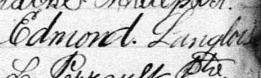 Signature de Edmond Langlois: 14 juin 1880 Signature de Edmond Langlois: 14 juin 1880