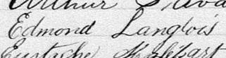 Signature de Edmond Langlois: 23 octobre 1882 Signature de Edmond Langlois: 23 octobre 1882