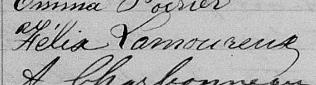 Signature de Félix Lamoureux: 3 avril 1876 Signature de Félix Lamoureux: 3 avril 1876