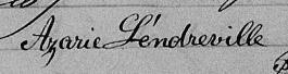 Signature de Azarie Léndreville: 28 juin 1865 Signature de Azarie Léndreville: 28 juin 1865