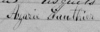Signature de Azarie Gauthier: 8 janvier 1866 Signature de Azarie Gauthier: 8 janvier 1866