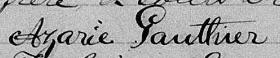 Signature de Azarie Gauthier: 26 janvier 1871 Signature de Azarie Gauthier: 26 janvier 1871