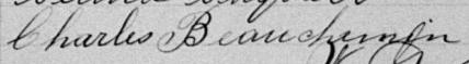 Signature de Charles Beauchemin: 25 février 1893 Signature de Charles Beauchemin: 25 février 1893