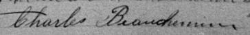 Signature de Charles Beauchemin: 4 décembre 1895 Signature de Charles Beauchemin: 4 décembre 1895