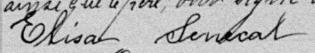 Signature de Elisa Senecal: 20 novembre 1887 Signature de Elisa Senecal: 20 novembre 1887